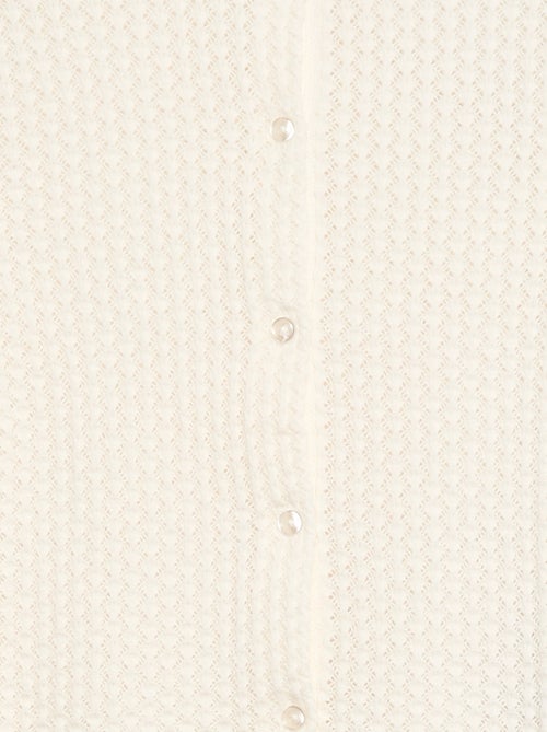 Pull en maille ajourée à col rond - Kiabi