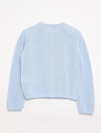 Pull en maille ajourée à col rond