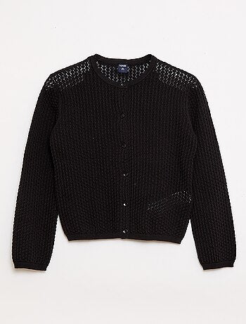 Pull en maille ajourée à col rond