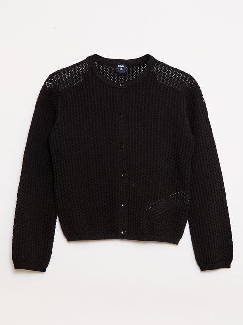 Pull en maille ajourée à col rond - Kiabi