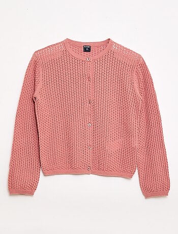 Pull en maille ajourée à col rond