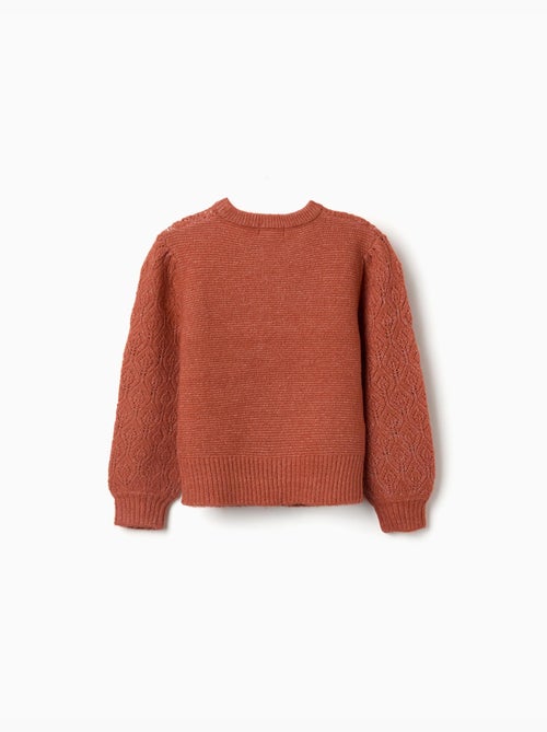 Pull en maille ajourée avec manches bouffantes - Kiabi Pull en maille ajourée avec manches bouffantes - Kiabi
