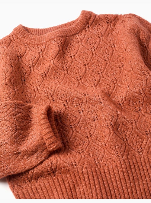 Pull en maille ajourée avec manches bouffantes - Kiabi Pull en maille ajourée avec manches bouffantes - Kiabi