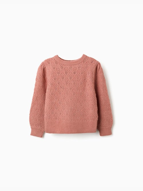 Pull en maille ajourée avec manches bouffantes - Kiabi Pull en maille ajourée avec manches bouffantes - Kiabi