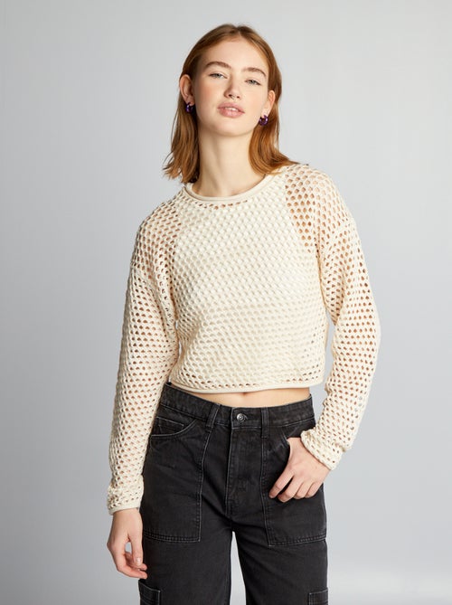 Pull en maille ajourée - Kiabi