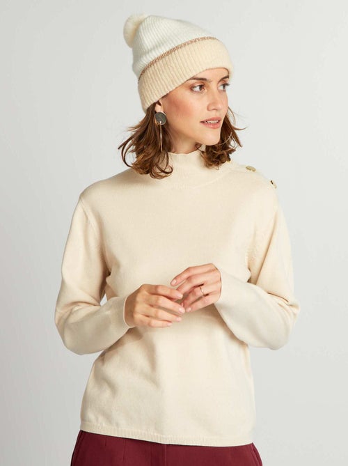Pull en maille avec boutons fantaisie - Kiabi