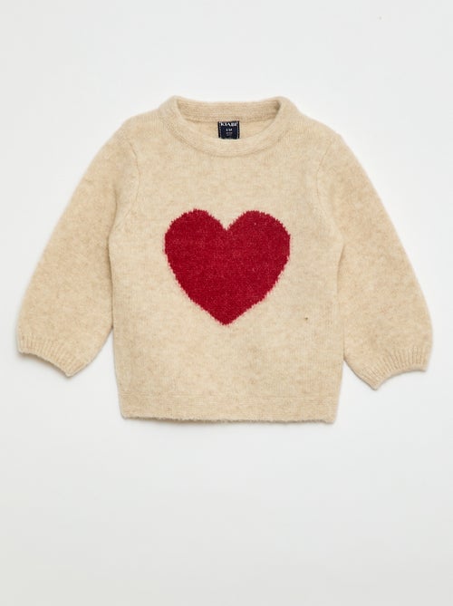 Pull en maille avec broderies - Kiabi