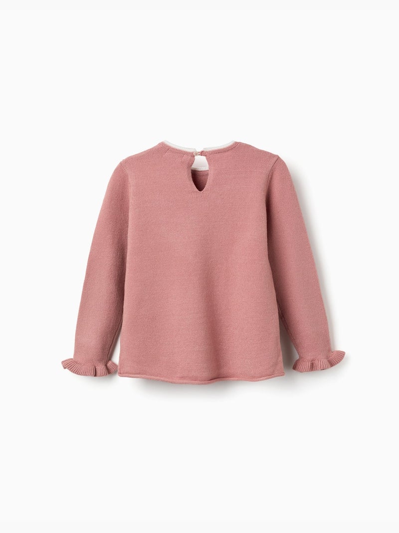 Pull en maille avec cœur jacquard Rose - Kiabi