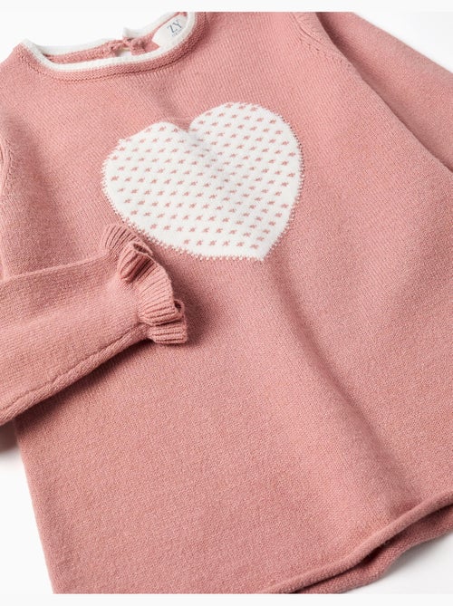 Pull en maille avec cœur jacquard - Kiabi