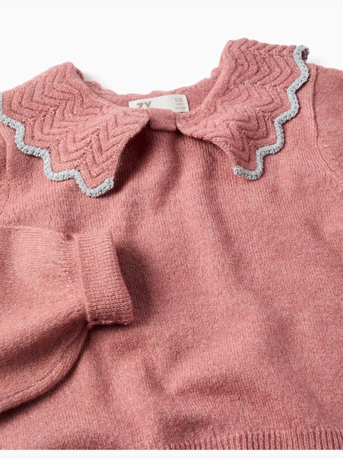 Pull en maille avec col en forme de nœud et lurex - Kiabi