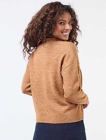 Pull en maille avec écharpe grosse jauge