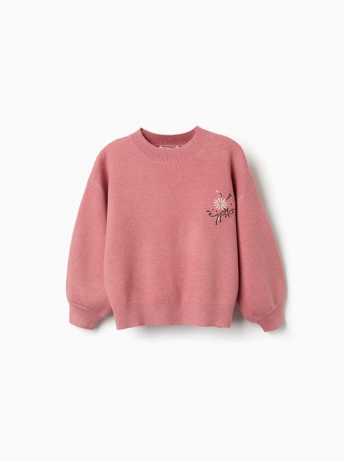 Pull en maille avec fleurs brodées - Kiabi Pull en maille avec fleurs brodées - Kiabi