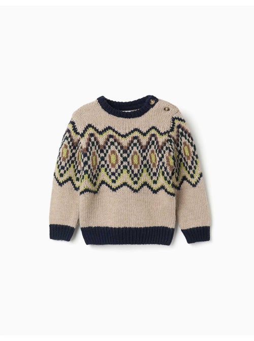 Pull en maille avec motif jacquard - Kiabi