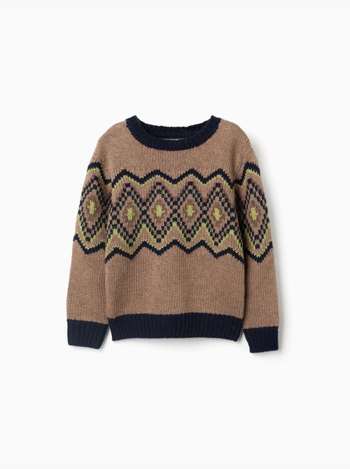 Pull en maille avec motif jacquard - Kiabi Pull en maille avec motif jacquard - Kiabi