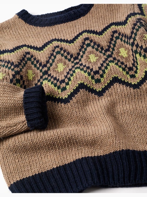 Pull en maille avec motif jacquard - Kiabi Pull en maille avec motif jacquard - Kiabi