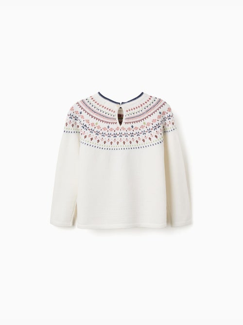 Pull en maille avec motif jacquard - Kiabi