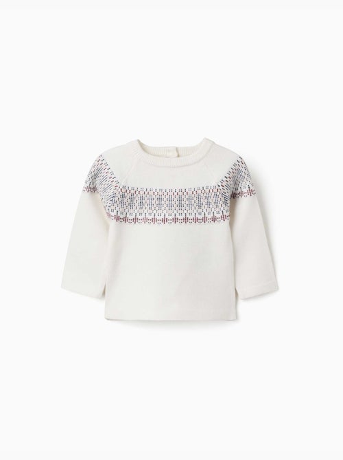 Pull en maille avec motif jacquard - Kiabi