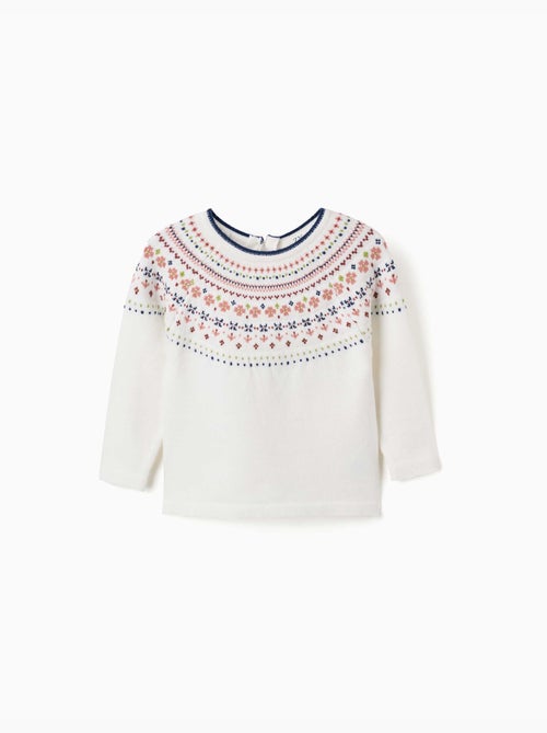 Pull en maille avec motif jacquard - Kiabi