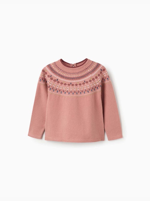 Pull en maille avec motif jacquard - Kiabi