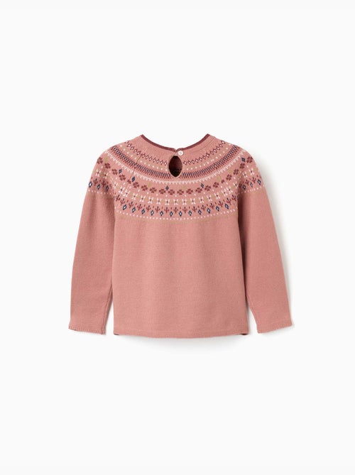 Pull en maille avec motif jacquard - Kiabi
