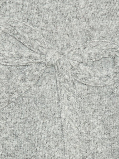 Pull en maille avec nœud en maille torsade devant - Kiabi