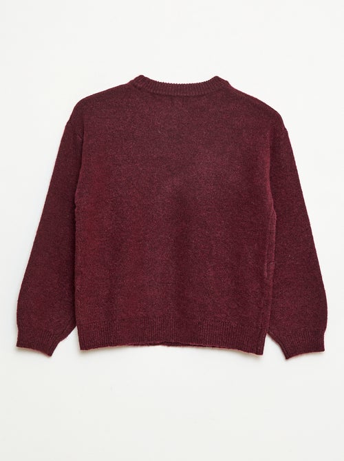 Pull en maille avec nœud en maille torsade devant - Kiabi