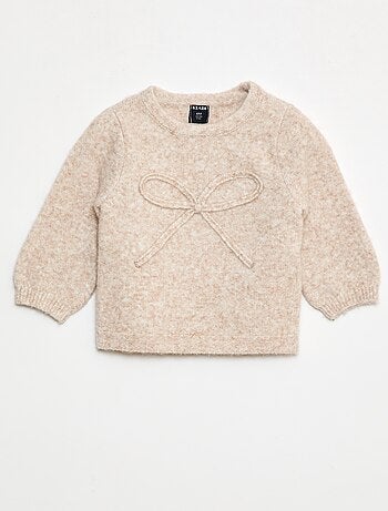 Pull en maille avec nœud fantaisie devant