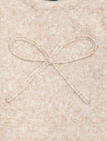 Pull en maille avec nœud fantaisie devant