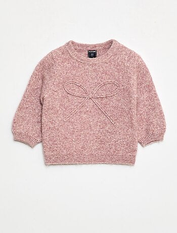 Pull en maille avec nœud fantaisie devant
