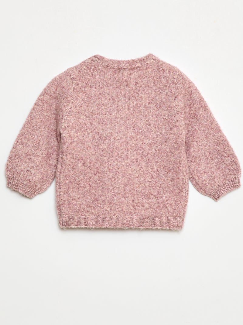 Pull en maille avec nœud fantaisie devant Rose - Kiabi