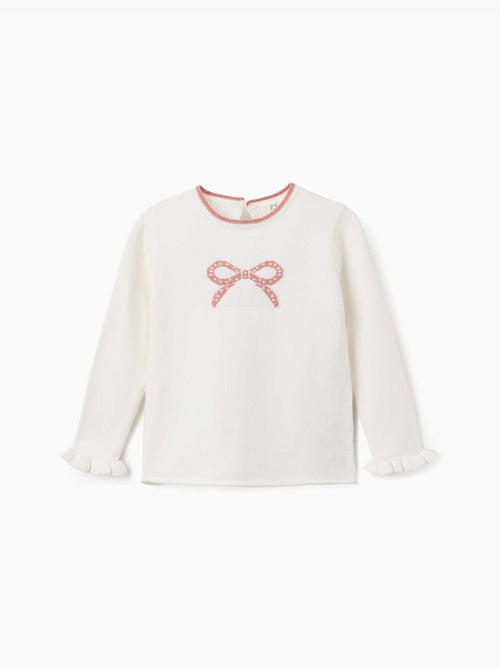 Pull en maille avec nœud jacquard - Kiabi