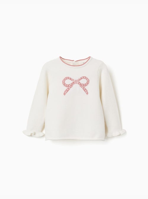 Pull en maille avec nœud jacquard - Kiabi