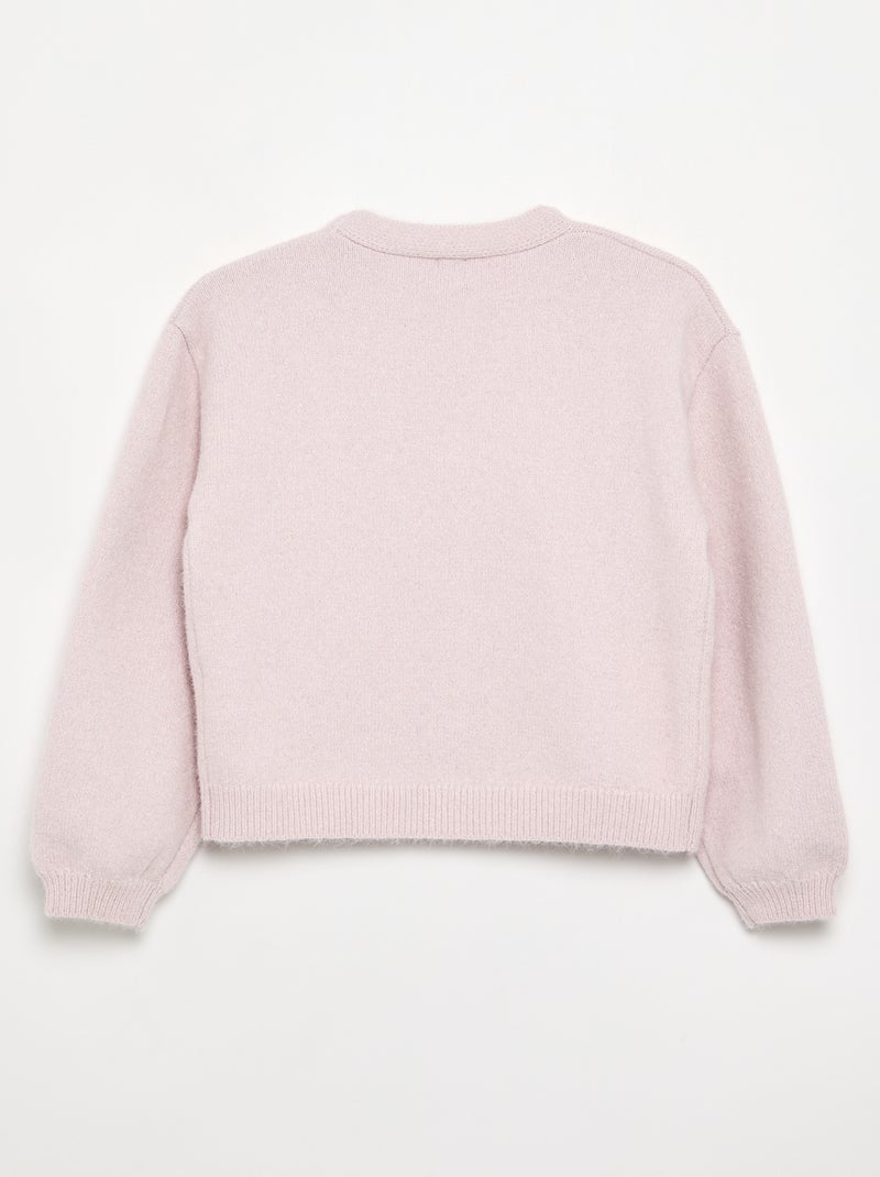 Pull en maille avec ouverture par nœuds Rose - Kiabi