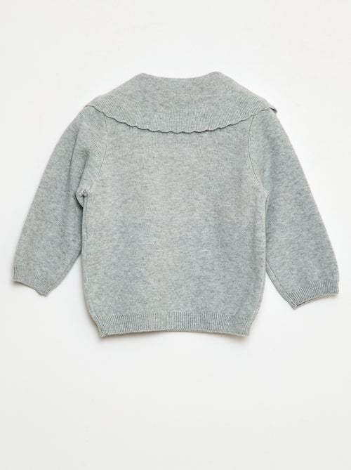 Pull en maille avec un large nœud fantaisie devant - Kiabi