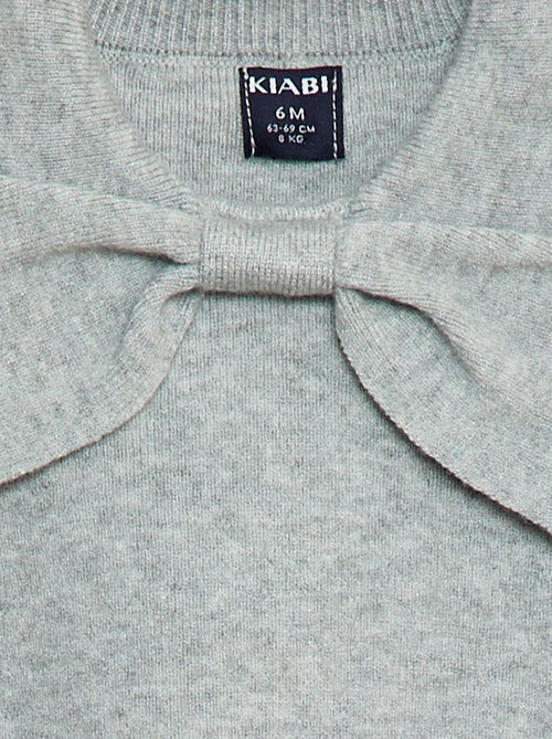 Pull en maille avec un large nœud fantaisie devant - Kiabi