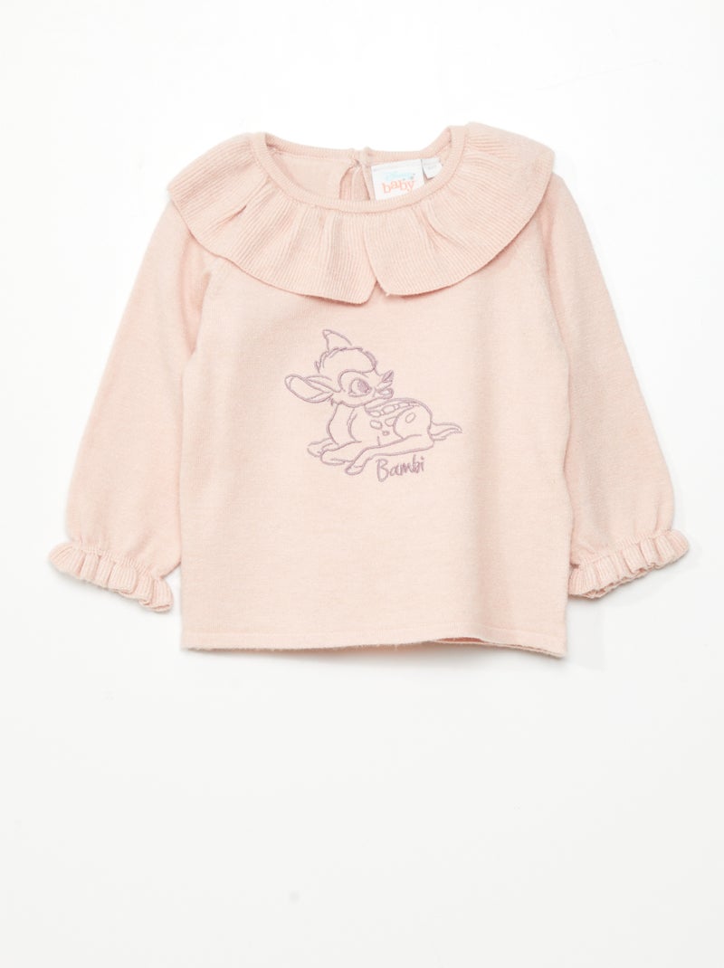 Pull en maille 'Bambi' Rose - Kiabi