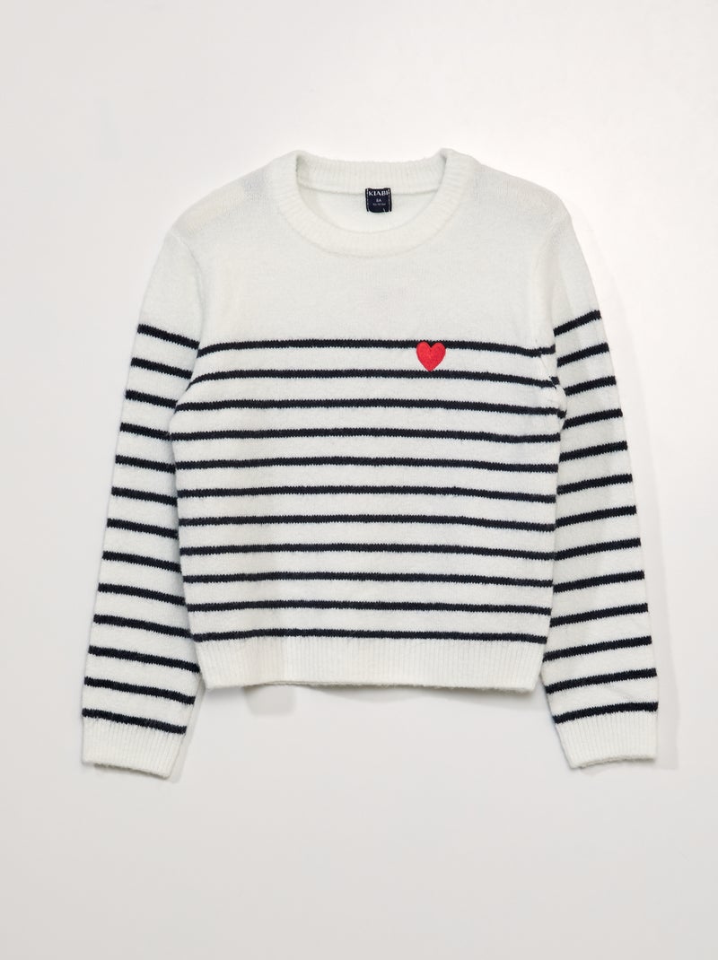Pull en maille Blanc - Kiabi