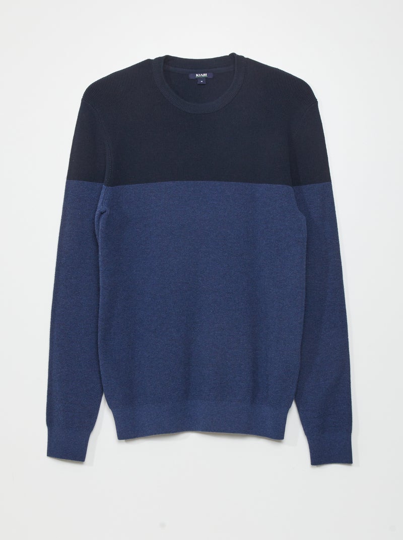 Pull en maille Bleu - Kiabi