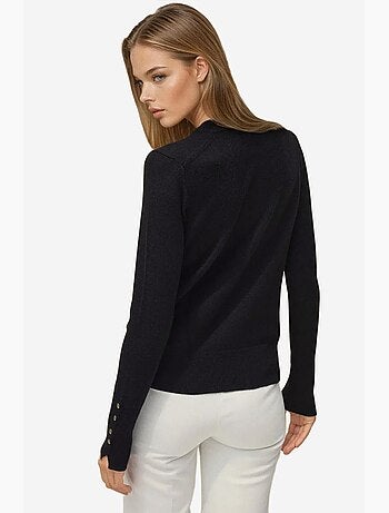 Pull en maille boutonnée à col rond hiccup