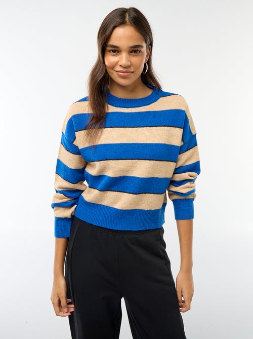 Pull en maille chaude col rond - Kiabi