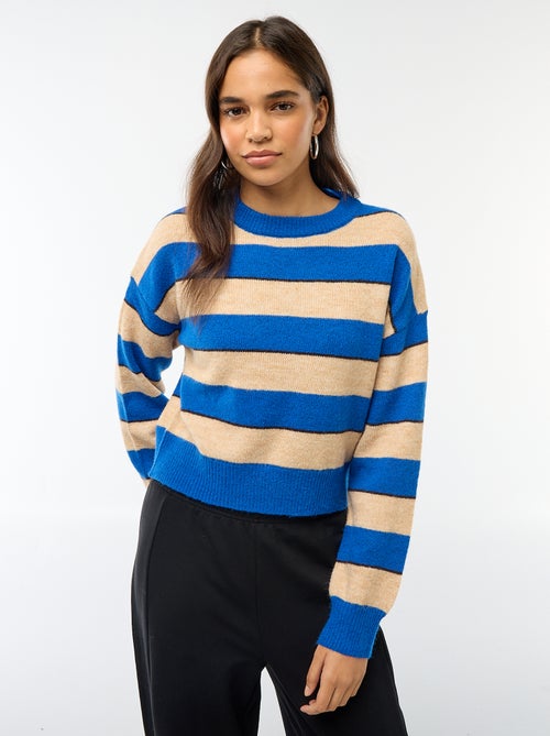 Pull en maille chaude col rond - Kiabi