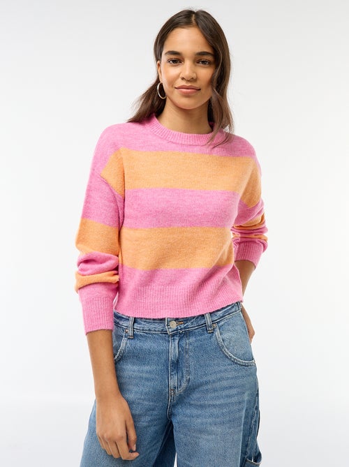 Pull en maille chaude col rond - Kiabi