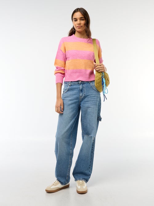 Pull en maille chaude col rond - Kiabi