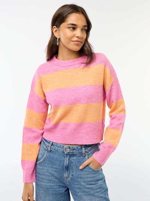 Pull en maille chaude col rond - Kiabi