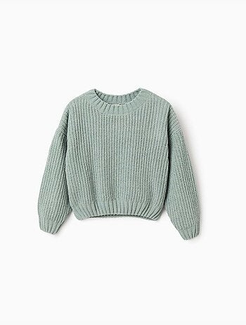 Pull en maille chenille à épaules tombantes