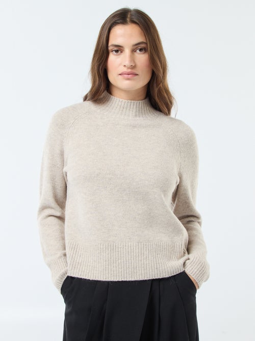 Pull en maille col montant - Kiabi