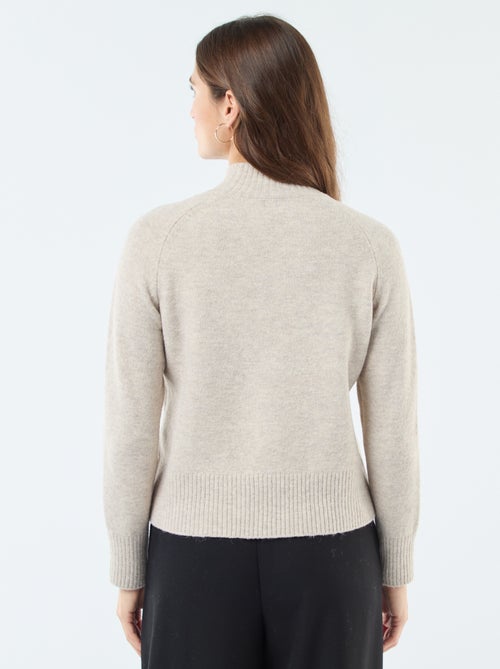 Pull en maille col montant - Kiabi