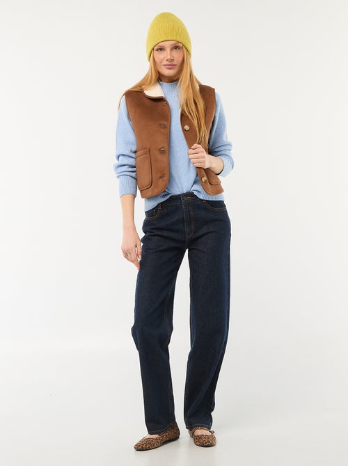 Pull en maille col montant - Kiabi