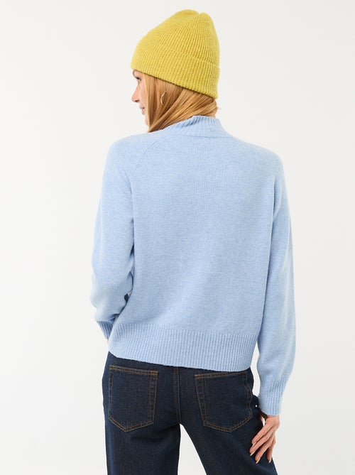 Pull en maille col montant - Kiabi