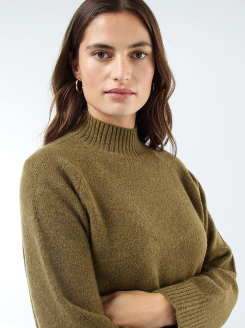 Pull en maille col montant - Kiabi
